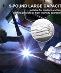 Garage Tested 5 Lb Aluminum TIG Welding Rod ER5356 Filler Wire 3/32 In used in active welding process with close-up view