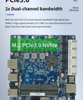 M.2 PCIe3.0 NVMe motherboard with dual-channel bandwidth showcasing high-speed port for Silent Fanless Mini Pc Featuring Intel J6412 Processor, Quad 2.5 Gigabit Ethernet Ports, Sim Card Slot, 8 Gb Ram, 128 Gb Ssd, Hassle Free Setup And Knockout Speed.