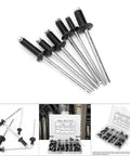 120 Piece Aluminum Blind Rivet Kit With M2.4 M3 M3.2 M4 Rivets Standard Head Smooth Surface DIY Friendly Install For Construction Auto Marine Aircraft Projects