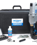 Hmd920 Swivel Magnetic Drill 115-Volt 3-Speed Workhorse with Coolant and 1/2 Inch Chuck Adapter, Rotabroach Cutter Kit Bundle setup.