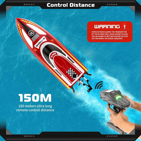 RC Boat 18 MPH Remote Control Fast Speed Racing Boat With Night Navigation Lights for water racing and remote control