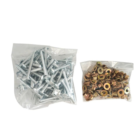 100Pcs Stainless Steel 3 16 Inch Medium Flange Collar Rivet Kit For Peterbilt 379 Huck Bolt Systems Direct Replacement For OEM MGP98T R6 10G MGCS R6U Beefy Heavy Duty Truck Upgrade parts in clear bags.