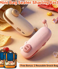 Two In One Mini Rechargeable Bag Sealer With Magnet Compact Heat Sealer For Chips And Snacks Portable Kitchen Sealing Machine