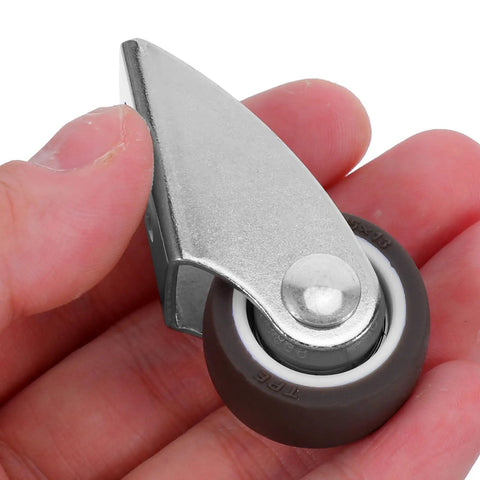 Fixed Caster Wheels Inch 6pcs Rubber for Furniture and Carts shown in hand, featuring metal mount and rubber wheel.