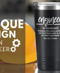 Engineer Gift Coffee Mug For Curious Minds, 20oz Stainless Steel Travel Tumbler With Spill Proof Lid, Black Definition Mug For Engineers.