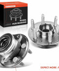 2 X Front Or Rear Wheel Bearing And Hub Assembly 6-Lug Compatible With Cadillac SRX 2010 2016 And Saab 9-4X 2011 High Load Capacity Replacement For A Smooth Ride And Easy Install, showing product and packaging