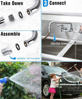 Instructions for Straight Up Heavy Duty Wall Mount Utility Sink Faucet With Eight Inch Full Range Swivel Spout Dual Handles assembly.
