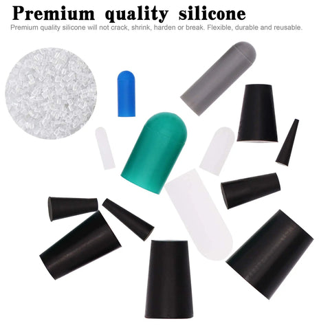 170 Piece High Temp Silicone Cap And Plug Set Masking System Kit For Powder Coating Painting Anodizing Plating And Media Blasting