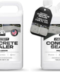 Beefy Clear Concrete And Paver Sealant For Outdoor Areas Heavy Salt And Oil Repellent Formula waterproof 1 gallon bottles with tags.