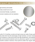 High quality 304 stainless steel #12-24 Phillips countersunk head screws and hex nuts in assortment layout.