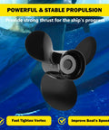 Upgrade Aluminum Boat Propeller For Mercury Outboards 40-150 HP 13 3/4 Inch Diameter 15 Pitch RH 3 Blade Spline 15 OEM 48-77342A45 Replacement Hub Kit Included underwater view