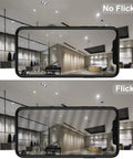 Comparison of room lighting with GU10 LED Light Bulb 5000K Daylight White, 70W Halogen Equivalent versus flickering bulb.