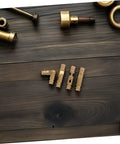 Hidden Brass Barrel Hinges With Smooth Noisefree Action For Jewelry Boxes and Keepsake Chests on dark wood surface