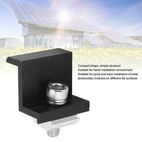 Top Tier 12 Piece Z Shaped Aluminum Solar Panel Mounting Bracket And No Sweat Clamp Kit For 35 Millimeter showing compact clamp design.