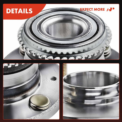 Rear Wheel Bearing And Hub Assembly With ABS Ring For Mitsubishi Lancer 2002 2007 L4 2.0L 4 Lug Heavy Duty Hub Close-up