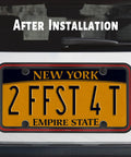 Heavy Duty Zinc Alloy License Plate Frame With Four Mounting Holes, Rust Proof And Unbreakable, Two Tone Chrome Finish, Black Red