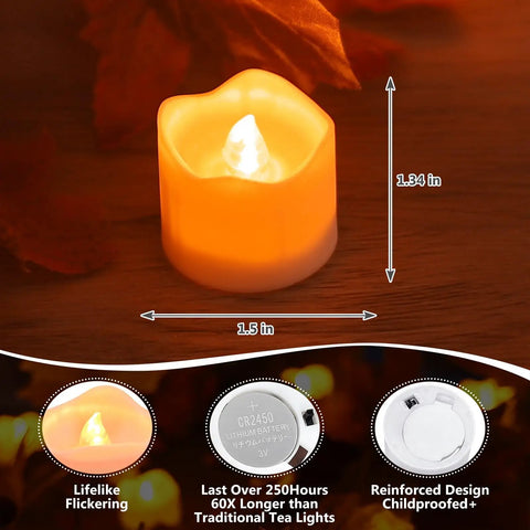 Flameless LED Candles With Remote Control, Battery Powered Fake Candles That Glow Warm Yellow With Realistic Flicker, More Than 400 Hours Run Time, Perfect For Home Decor, Weddings And Parties