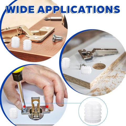 100 Pack Nylon Cabinet Hinge Dowels 0.34 By 0.39 Inches Plastic Furniture Dowel Pins For A Quick Fix And Easy Install Durable Nylon Construction