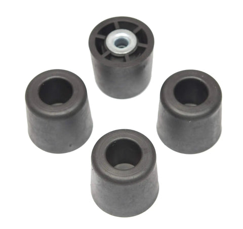 Four Pack Black Round Rubber Feet With Metal Insert One Inch Tall Heavy Duty Non Marking Bumpers For Home Furniture Tables Chairs And Desks Built Like A Tank Made In Usa
