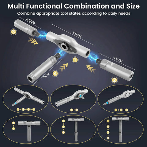 Get The Ultimate 24 In 1 Magnetic Ratchet Screwdriver Setup With S2 Steel Precision Bits For Bike, Phone And Furniture Fix-Its Plus Bonus Tweezers, modular ratchet tool, 6.5 cm