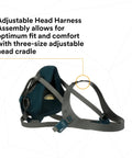 Rugged Comfort Quick Latch Half Facepiece Reusable Respirator 6501QL with silicone seal and adjustable head harness.