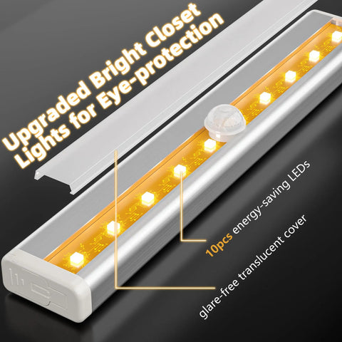 Under Cabinet Lights 10 LED Battery Powered Motion Sensor Closet Lights Stick Anywhere Magnetic Indoor Lighting detail view