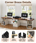 Heavy Duty Corner Brackets For Wood Furniture, Boss Level 350 Lbs Support, Matte Black Steel Braces in home office setup.