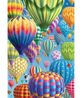 300 Piece Hot Air Balloon Festival Puzzle For Adults By Michael David Ward, vibrant colorful balloon collage artwork, 18 x 24 inches