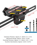 Heavy Duty 3 In 1 Dowel Jig Kit With High Carbon Steel Adjustable Woodworking Drill Guide dimensions and specifications.