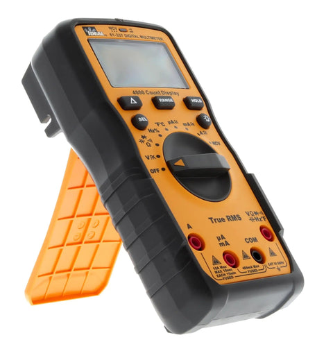Auto Range Digital Multimeter 600V CAT III NCVT Temp with Backlit Display Lead Position Warning Open Fuse Indicator