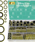 378 Piece NBR Metal Bonded Sealing Washer Kit With 12 Sizes M6 Through M30 for automotive self centered seal gasket repair