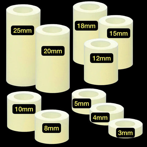 Nylon Round Spacers Kit 151 Pcs Dope Wall Plate Spacers For Screws Hardware Standoffs Pro Grade Assortment OD 11mm ID 6.2mm