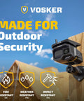 Solar Powered 4G LTE Outdoor Security Camera For Remote Construction Sites With Included SIM Card Night Vision IP65 Weather Resistant Wireless Surveillance With Solar Panel And All Day Battery Life No WiFi Needed mounted on wall with construction background