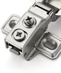 Close-up of 20 Pack 10 Pairs Half Inch Overlay Brushed Nickel Short Arm Kitchen Cabinet Hinges With Soft Close 105 Degree Concealed Hinges Includes Screwdriver And Mounting Screws For Face Frame Doors Ravinte.