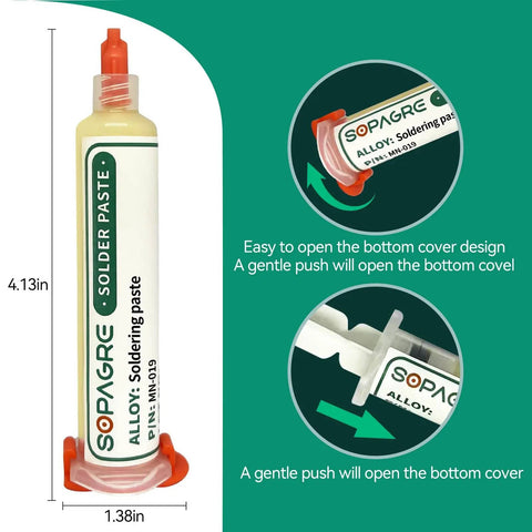 No Clean Solder Flux Paste 10G For Electronics Repair High Activity Rosin Formula That Eats Oxide Push Style Flow Syringe