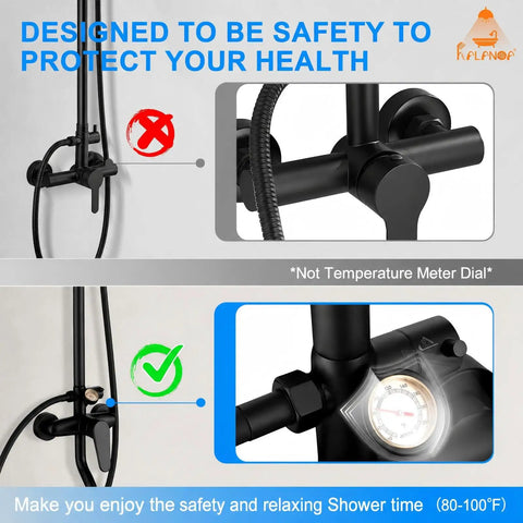 Top Tier Outdoor Shower Kit With Digital Temperature Display And Matte Black Stainless Finish Built For Patios Featuring A Simple Dial Thermometer To Stop Scalding Gives No Fuss Reliability Delivers Quick Install And Steady Pressure For Yard Tasks And