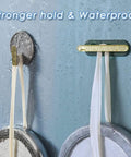 Decorative Wall Hooks Self Adhesive Heavy Duty Hanger Set for bathroom organization, waterproof on shower wall with towels