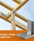 Eight 3x3 Inch L Brackets Straight Up Heavy Duty Galvanized Corner Braces With Recessed Holes For Wood Beams Floating Shelves Furniture Bed Frame Built Like A Tank Daily Use on wooden beams.