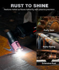 App Controlled 60Amp Plasma Cutter removes rust on metal surfaces with pilot arc for 120 240V, enhancing performance.