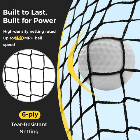 High-density netting of 11x8Ft Golf Practice Net With High Density Impact Screen And Target Cloth Built Tough Swing Cage