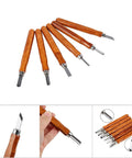 Wood Carving Tools Set 3 6 9 Piece Chisel Kit With Hand Handles Pro Grade High Carbon Steel Blades arranged on white background