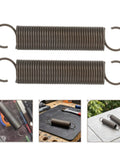 Heavy Duty Two Pack Hook Extension Springs For Recliner Chair Repair Solid Black Steel DIY Furniture Fix displayed on a white background.