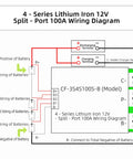 4 - Series Lithium Iron 12V Split - Port 100A Wiring Diagram for Beefy 4S 100A 12V BMS Protection Board With Smooth Cell Balancing For LiFePO4 Battery Banks.