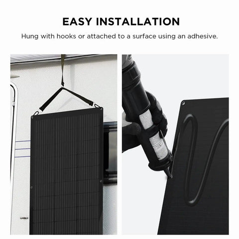 100W Flexible Solar Panel For Off Grid Power, High Efficiency 23 Percent, IP68 Waterproof, Lightweight 5.1 Lb hung easily