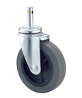 Swivel Caster Kit, Rubber Wheels, 4 Inch, Black, Set Of 4, 7/16 Inch Shaft Diameter, 1-1/2 Inch Stem Length, Ideal For Mobilizing Carton Stands