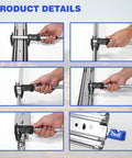 Measurement details of Heavy Duty Full Extension Side Mount Drawer Slides Featuring Solid Cold Rolled Steel Core.