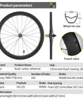 Vel Road Bike Carbon Wheelset 700C with disc brake, 50mm rim depth, shown with wheel and hub details, side and close-up view.