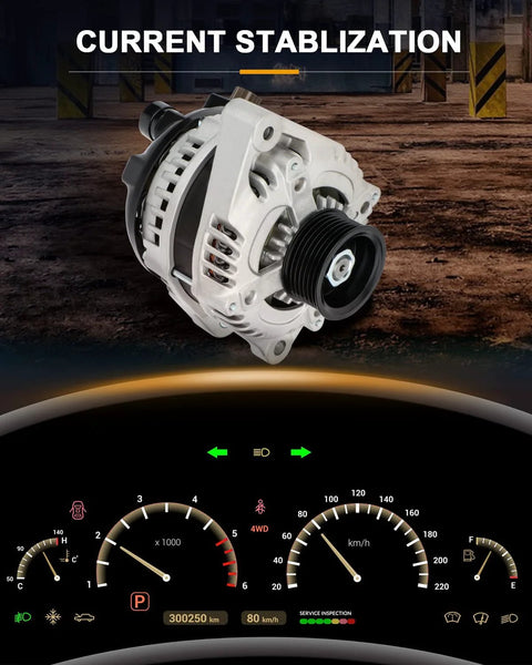 Premium Alternator Replacement For 2.4L Acura TSX 2009 To 2014 And Honda Accord 2008 To 2012 104210 5890 Compatible shown on dashboard