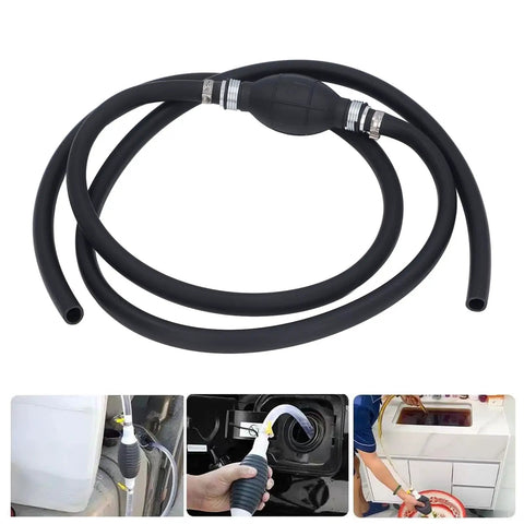 Manual Fuel Transfer Pump With Check Valve High Flow Siphon Kit For Gasoline Water And Other Liquids Portable Hand Pump For Cars Lawn Equipment And Home Use black hose with bulb primer and clamps