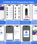 Smart Video Doorbell Camera With Battery Power, AI Human Detection And Instant Alerts, 2.4G WiFi connection setup steps